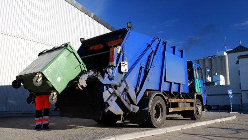 Site clearance machinery at work in Fulham